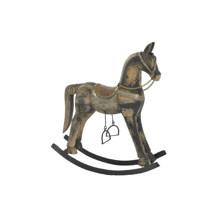 Decorative Figure Home ESPRIT Brown Black Grey Natural Horse 41 x 12 x 49 cm