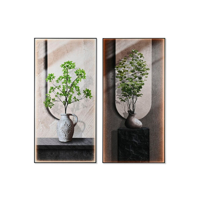 Canvas Home ESPRIT Green Beige Oriental Vase 80 x 3 x 160 cm (2 Units)