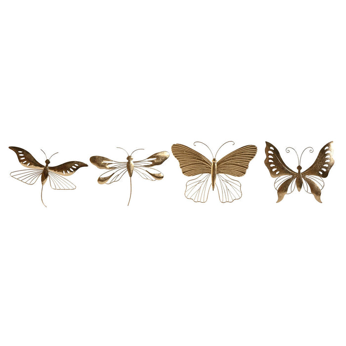 Wall Decoration Home ESPRIT Golden Butterfly 36 x 3 x 26 cm (4 Units)