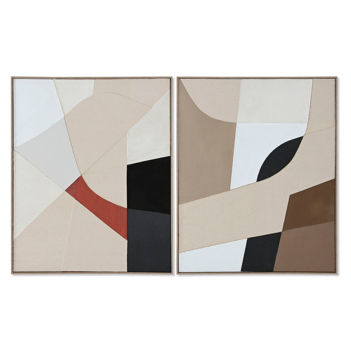 Painting Home ESPRIT Brown Beige Abstract Urban 82 x 3,8 x 102 cm (2 Units)