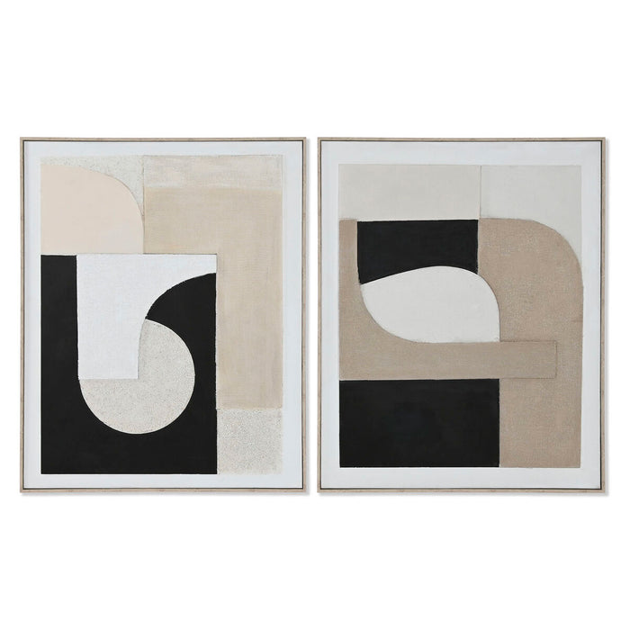 Painting Home ESPRIT Brown Black Abstract Urban 82 x 3,8 x 102 cm (2 Units)