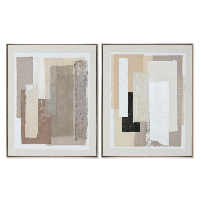 Painting Home ESPRIT Brown Beige Abstract Urban 82 x 3,8 x 102 cm (2 Units)