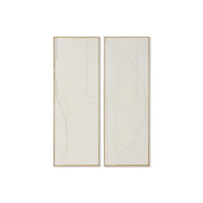 Painting Home ESPRIT White Natural Abstract Scandinavian 50 x 4 x 140 cm (2 Units)