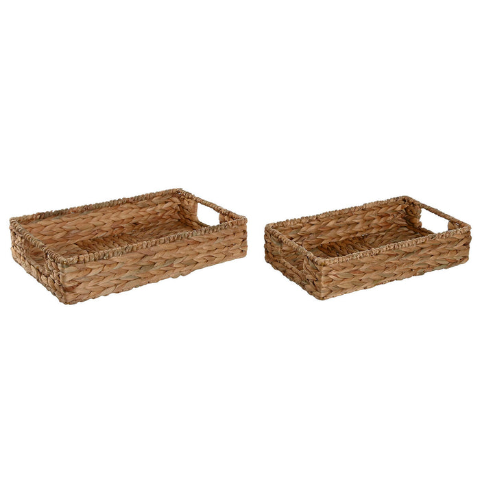 Set of trays Home ESPRIT Natural Tropical 40 x 26 x 9 cm (2 Units)