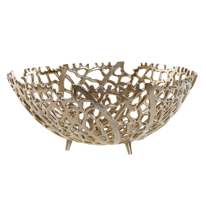 Centerpiece Home ESPRIT Golden Aluminium 34 X 34 X 12 cm