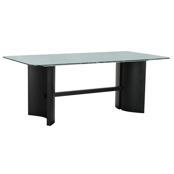 Dining Table Home ESPRIT Black Green Metal Tempered Glass 200 x 100 x 76 cm