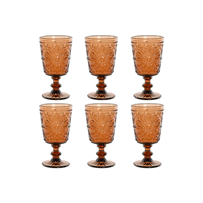 Set of cups Home ESPRIT Crystal 8,5 x 8,5 x 16,3 cm (6 Units)