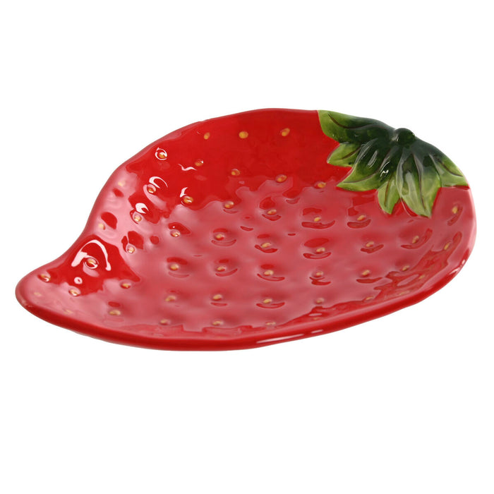 Plate Home ESPRIT Red Stoneware 23,5 x 18 x 4,5 cm