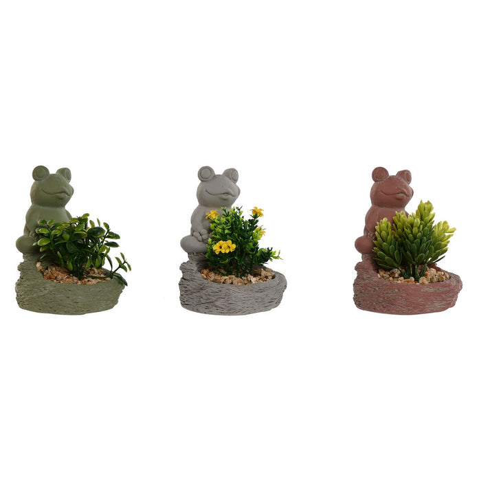 Decorative Plant Home ESPRIT Polyethylene Cement Frog 9 x 9 x 13 cm (3 Units)