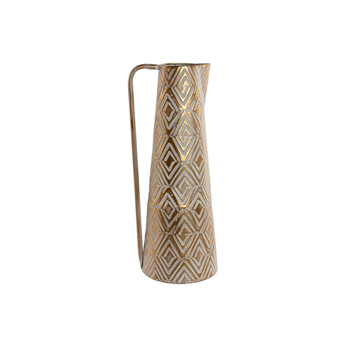 Vase Home ESPRIT White Golden Metal Modern 19,5 X 19,5 X 53 cm