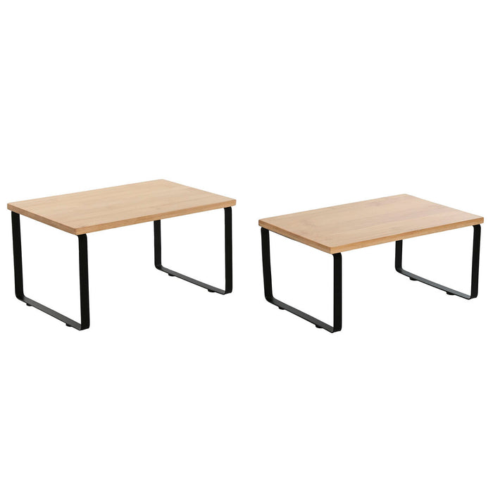 Shelves Home ESPRIT Metal Bamboo 30 x 19,5 x 15,5 cm 2 Pieces