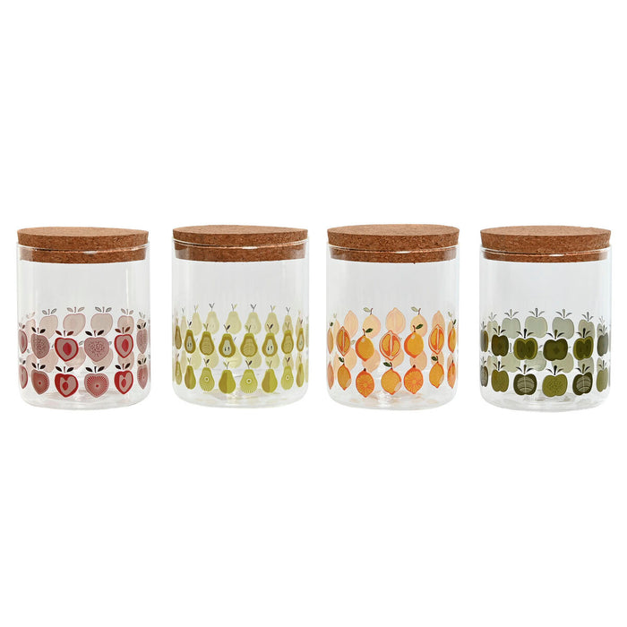 Tin Home ESPRIT Yellow Green Natural Cork Silicone Borosilicate Glass Shabby Chic 700 ml (4 Units)