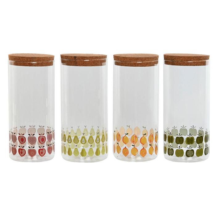 Tin Home ESPRIT Yellow Green Natural Cork Silicone Borosilicate Glass Shabby Chic 1,4 L (4 Units)