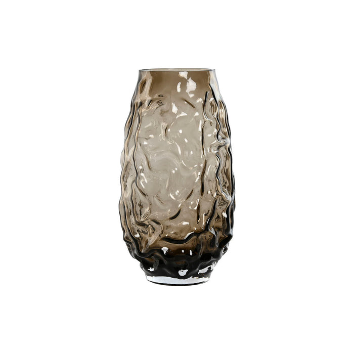 Vase Home ESPRIT Dark brown Crystal Modern 17 x 17 x 30 cm