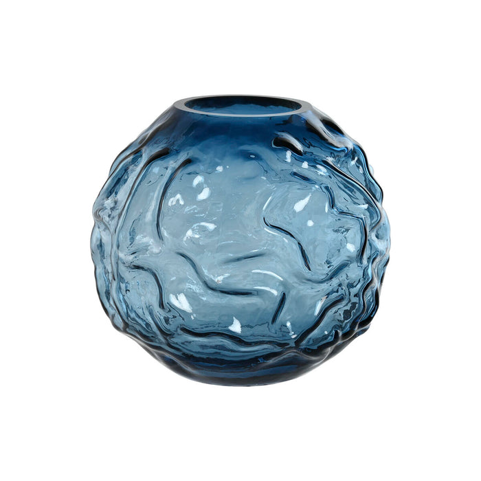 Vase Home ESPRIT Blue Crystal Modern 21,5 x 21,5 x 19 cm