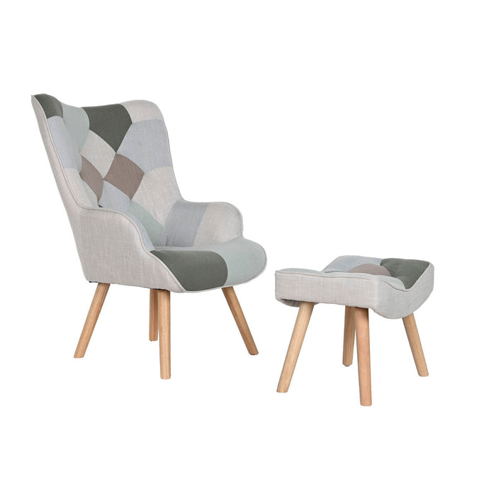 Armchair Home ESPRIT Polyester Metal MDF Wood 68 X 78 X 95 cm