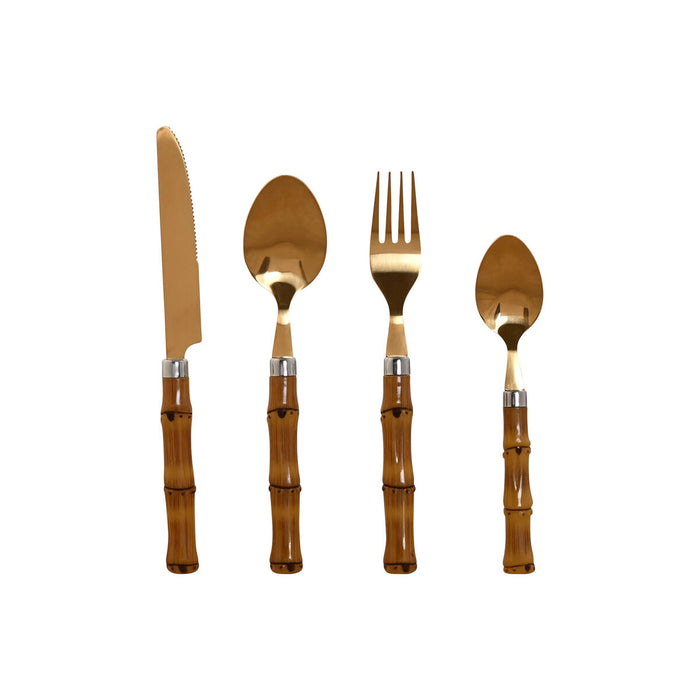 Cutlery Home ESPRIT Golden Natural Stainless steel ABS 3 x 2 x 16 cm 24 Pieces