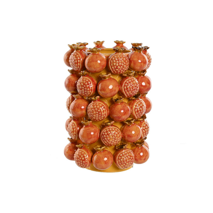 Vase Home ESPRIT Yellow Orange Stoneware Modern 24 x 24 x 32 cm