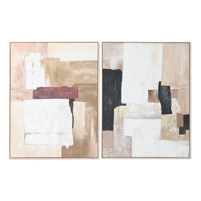 Painting Home ESPRIT White Beige Abstract Urban 92 x 4,5 x 121,5 cm (2 Units)