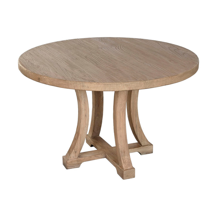 Dining Table Home ESPRIT Natural Elm wood 120 x 120 x 76 cm