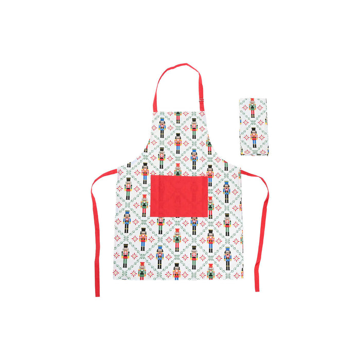 Apron Home ESPRIT White Red Green Beige 60 x 0,2 x 80 cm (2 Units)
