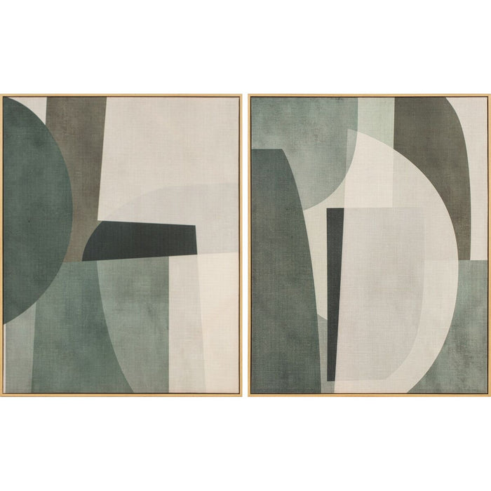 Canvas Home ESPRIT Green Grey Modern Scandinavian 80 x 3,8 x 100 cm (2 Units)