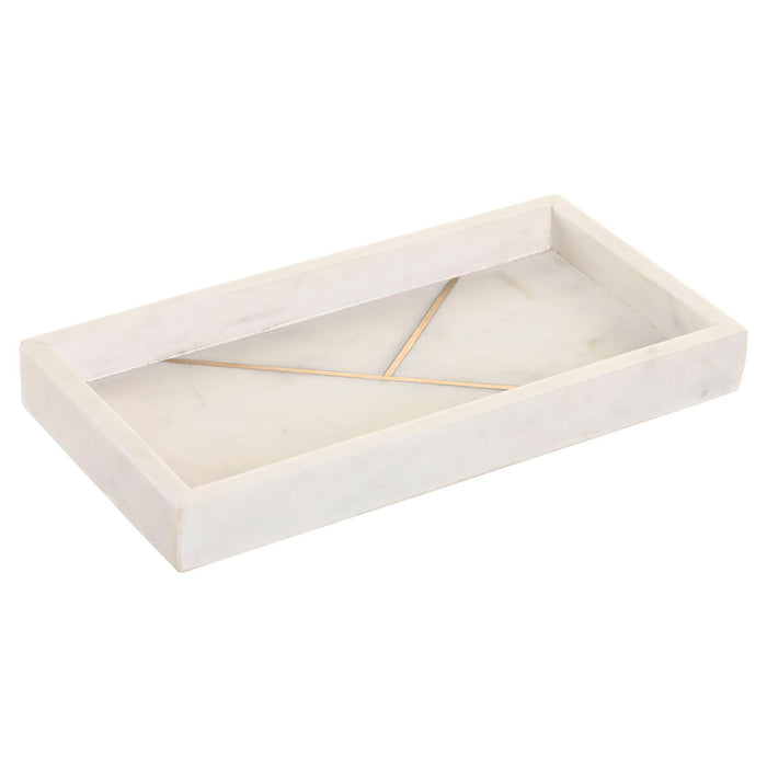 Snack tray Home ESPRIT White Golden 30 X 15 X 3,8 CM 30,5 X 15 X 3,8 CM