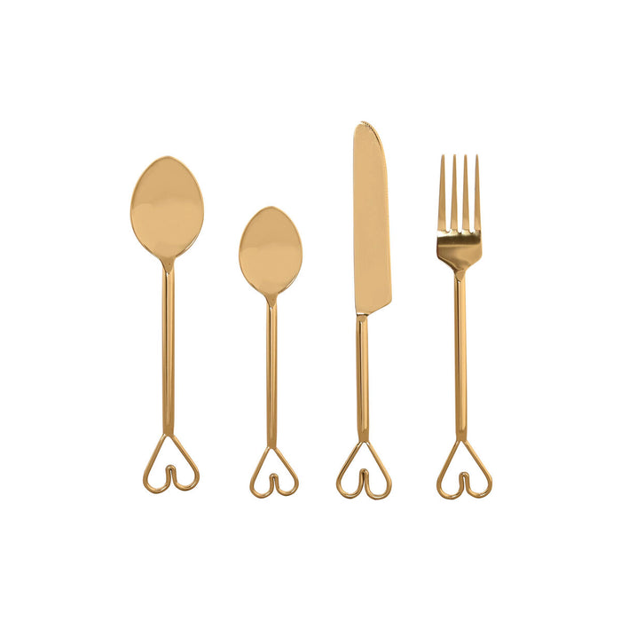 Cutlery Home ESPRIT Golden Stainless steel 4,5 x 1,5 x 21 cm 16 Pieces