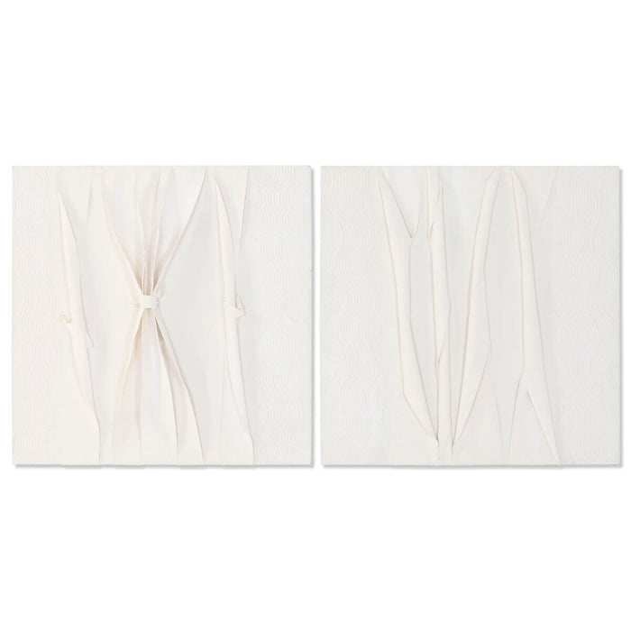 Canvas Home ESPRIT White Abstract Scandinavian 60 x 3,5 x 60 cm (2 Units)