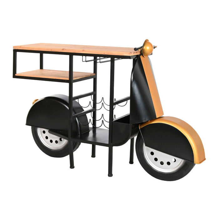 Bottle rack Home ESPRIT Black Golden 134 X 36 X 92 CM