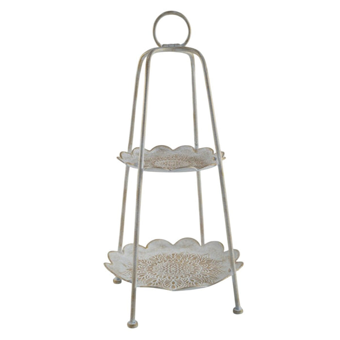 Snack tray Home ESPRIT White Golden Arab