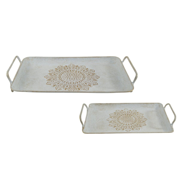 Snack tray Home ESPRIT White Golden Arab (2 Units)