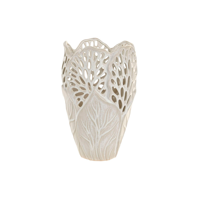 Vase Home ESPRIT White Ceramic Leaf of a plant 23 x 23 x 36 cm