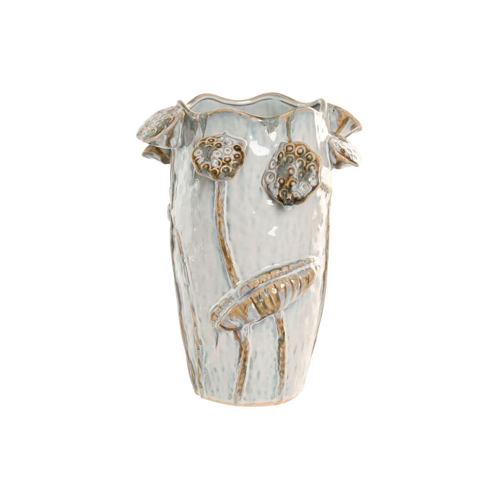 Vase Home ESPRIT Blue White Ceramic 27 x 27 x 35 cm