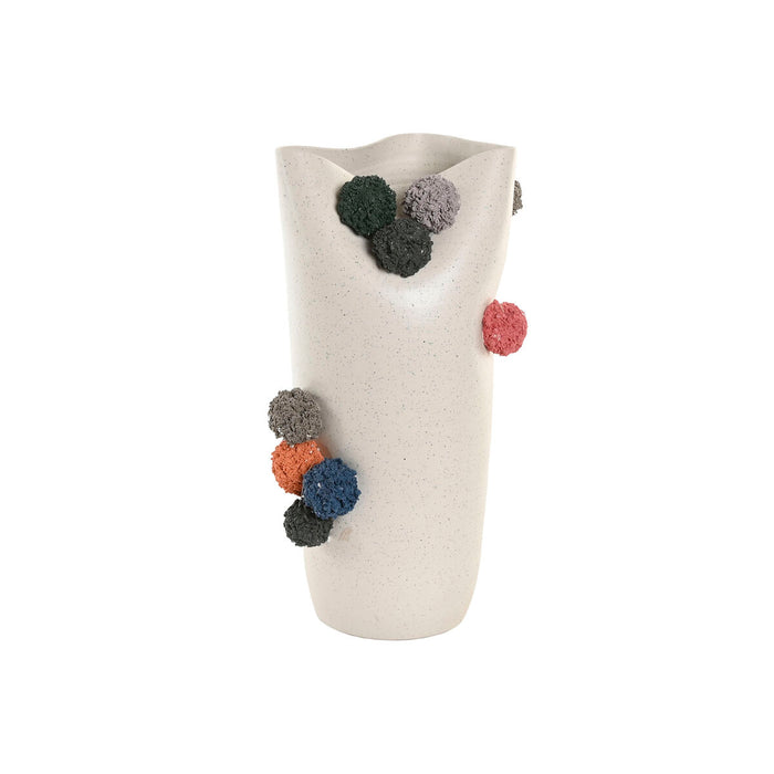 Vase Home ESPRIT White Multicolour Ceramic 25 x 25 x 42 cm
