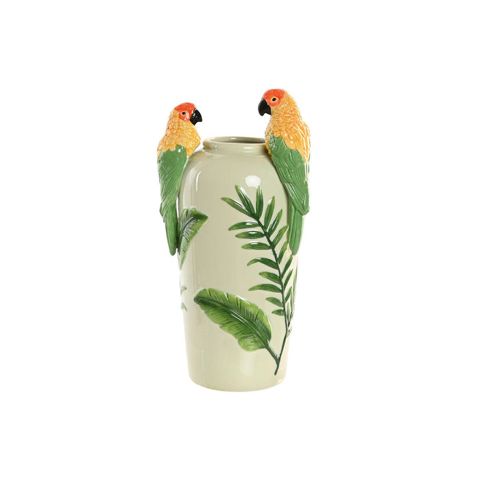 Vase Home ESPRIT Yellow Green Ceramic Tropical 21 x 21 x 24 cm