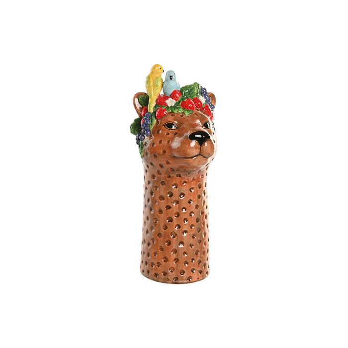 Vase Home ESPRIT Brown Ceramic Tropical 16 x 16 x 38 cm