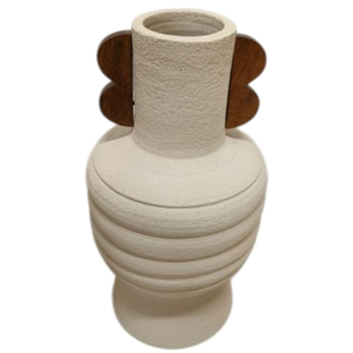 Vase Home ESPRIT Brown Beige Terracotta Mango wood 28 x 28 x 33 cm