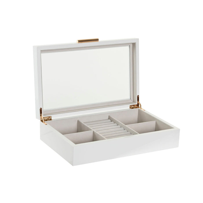 Jewelry box Home ESPRIT White Beige Wood Crystal