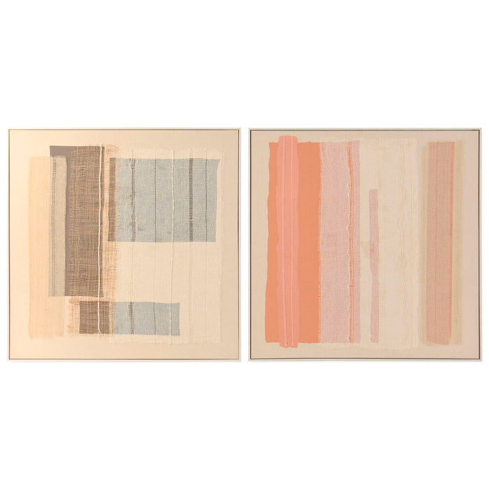 Painting Home ESPRIT White Beige Abstract Urban 102 x 4,5 x 102 cm (2 Units)