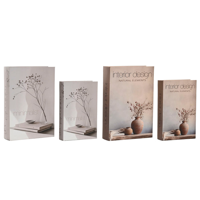 Decorative box Home ESPRIT Grey Polyurethane MDF Wood (2 Units)