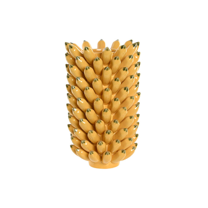 Vase Home ESPRIT Yellow Green Ceramic Tropical 28 x 28 x 40 cm