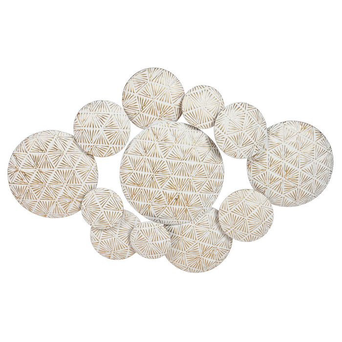 Decorative Figure Home ESPRIT White Golden Circles Stripped 102 X 7 X 74 CM