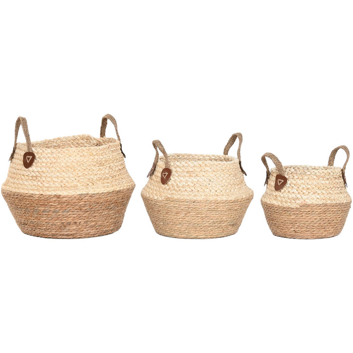 Decorative box Home ESPRIT Natural Natural Fibre (3 Pieces)