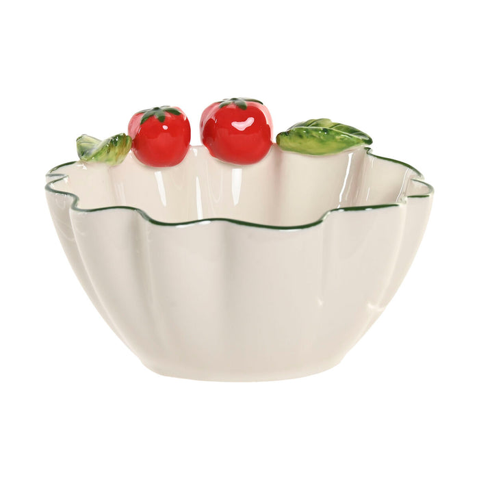 Bowl Home ESPRIT White Red Green Stoneware Mediterranean