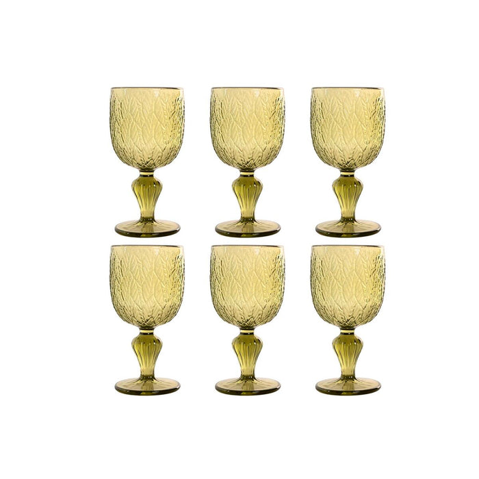 Set of cups Home ESPRIT Green Crystal 250 ml (6 Units)