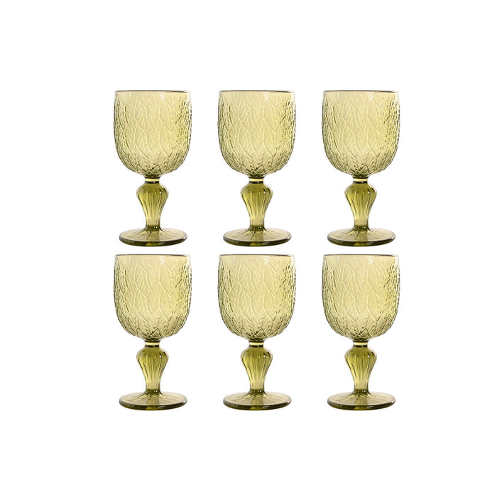 Set of cups Home ESPRIT Green Crystal 340 ml (6 Units)