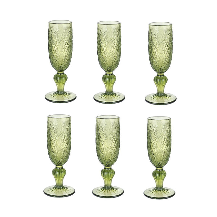 Set of cups Home ESPRIT Green Crystal 160 ml (6 Units)