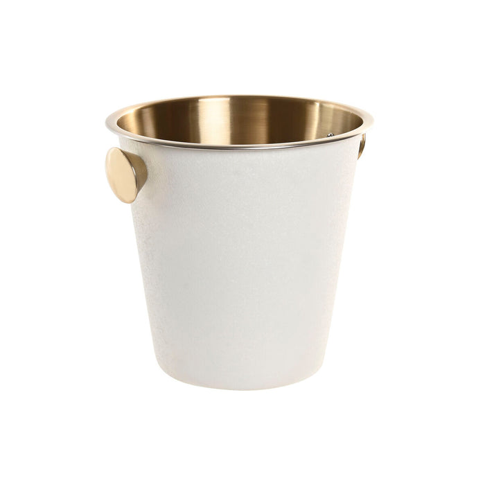 Champagne Cooler Home ESPRIT White Golden Stainless steel Aluminium Loft 24 x 24 x 22 cm