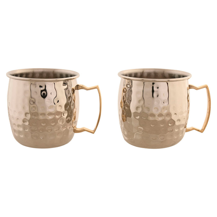 2 Piece Mug Set Home ESPRIT Golden Silver Loft 480 ml (2 Units)